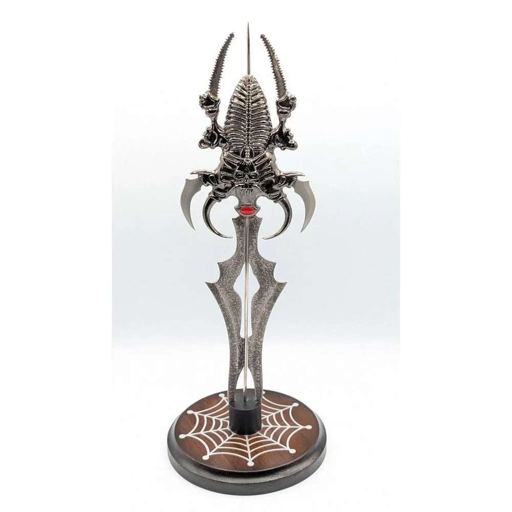 Ceremonial Spider Metal Dagger Fantasy Room Display (12 Inches Tall)